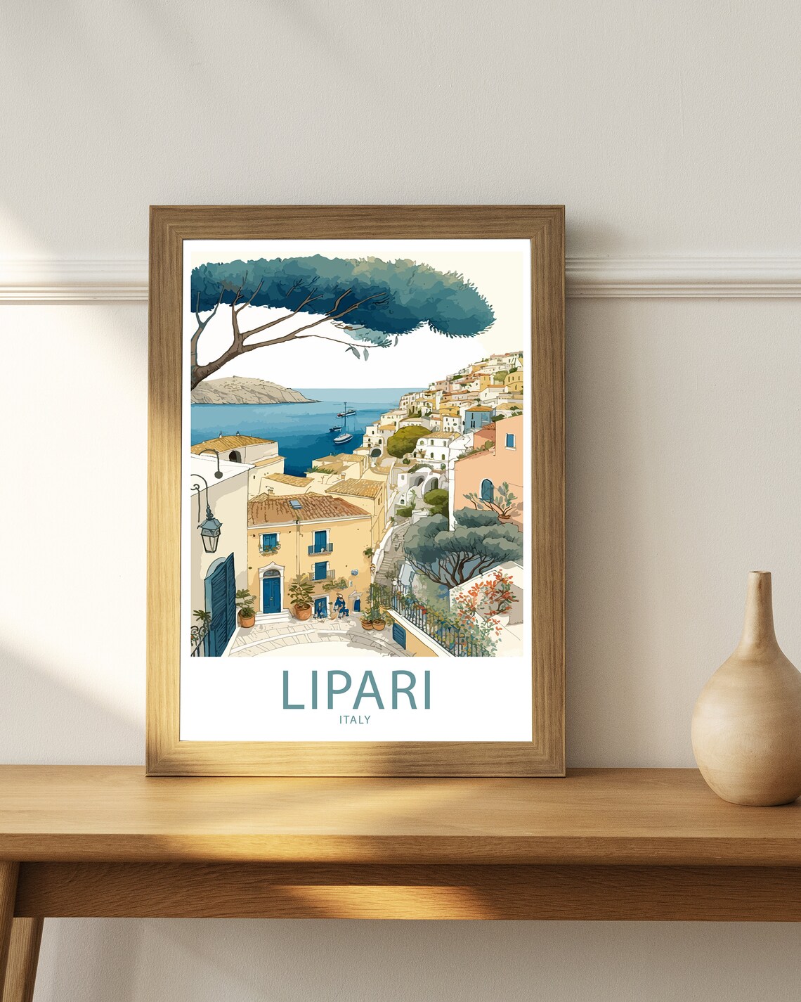 Lipari Travel Poster, Italy Scenic Wall Art - Image 4