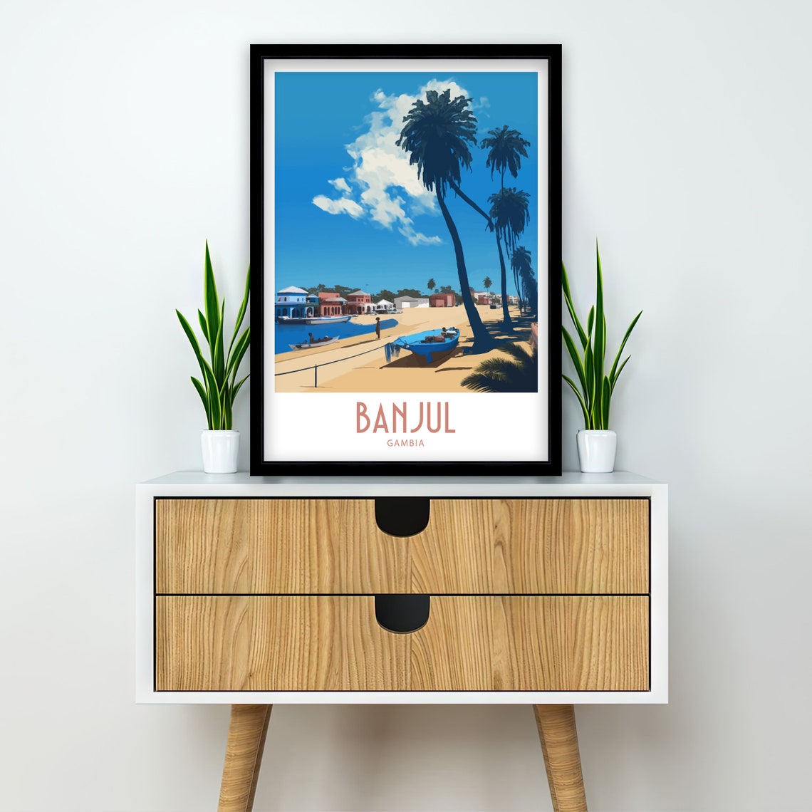 Banjul Travel Print Wall Art Banjul Travel Poster Gift For Banjul Gambia Scenery Wall Art Banjul Gambia Gift Wall Art Banjul Gambia Gifts - Image 2
