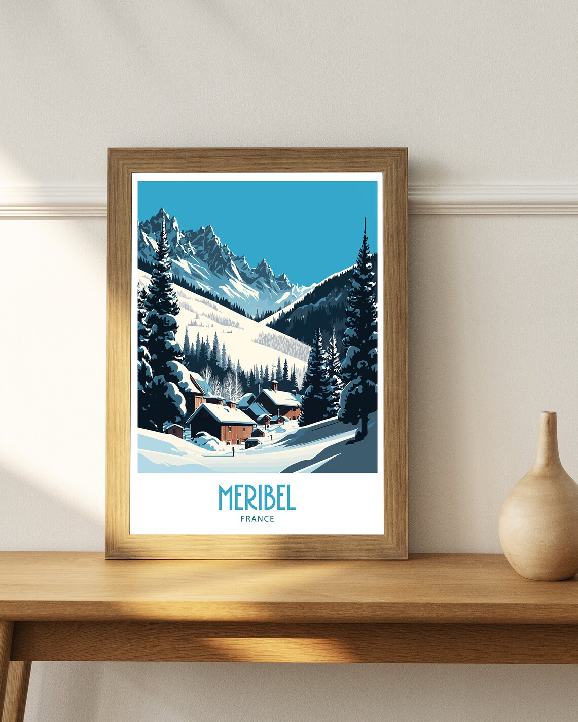 Meribel Ski Travel Poster, Ski Resort Art Print - Image 3