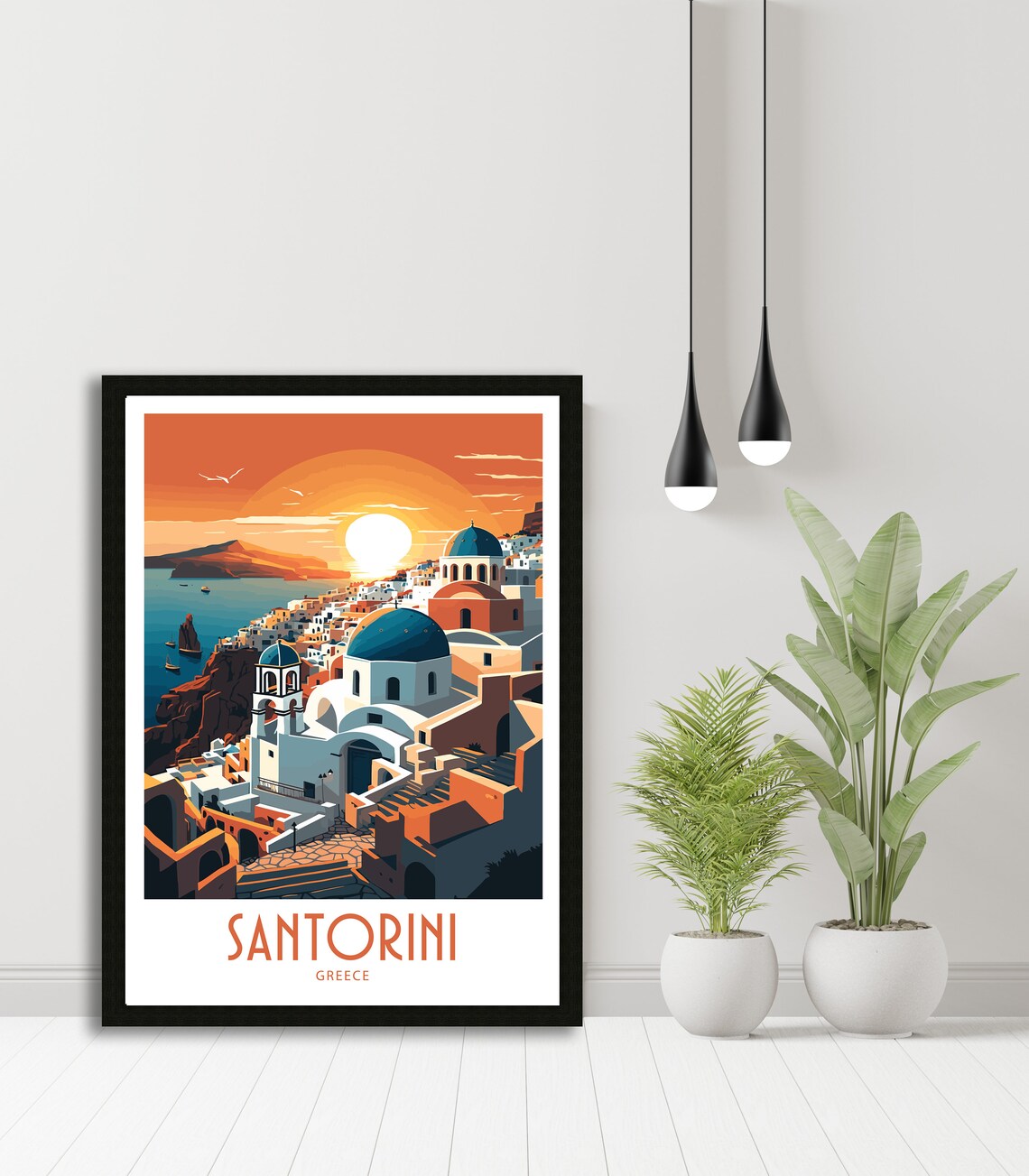 Santorini Illustration Travel Poster - Image 5