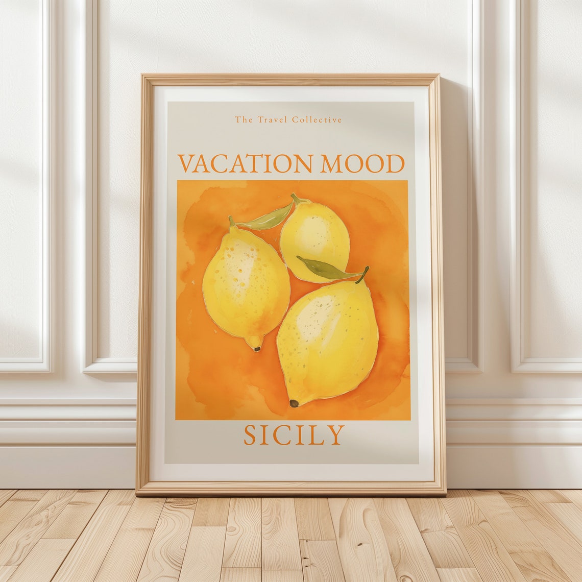 Vacation Mood Sicily Lemon Vintage Italian Travel Collection Poster
