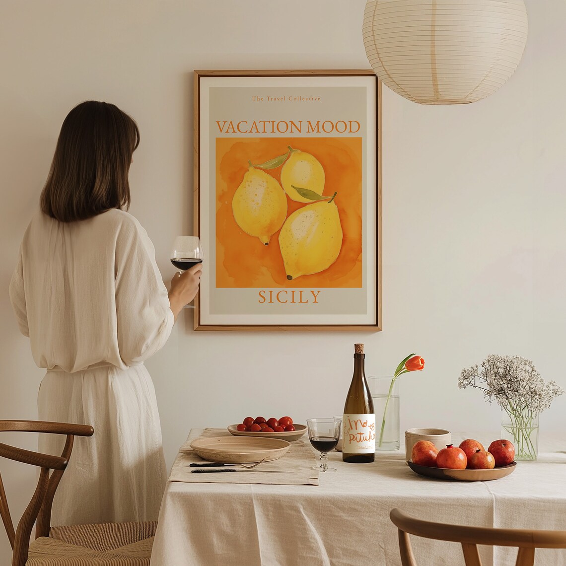 Vacation Mood Sicily Lemon Vintage Italian Travel Collection Poster - Image 2