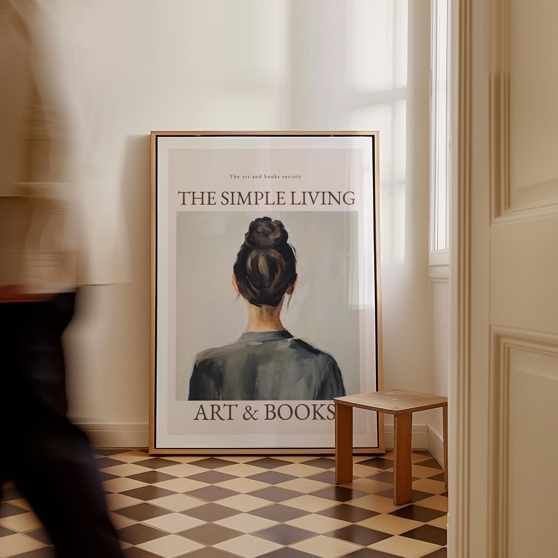 The Simple Living Art And Books Society Vintage Reader Poster