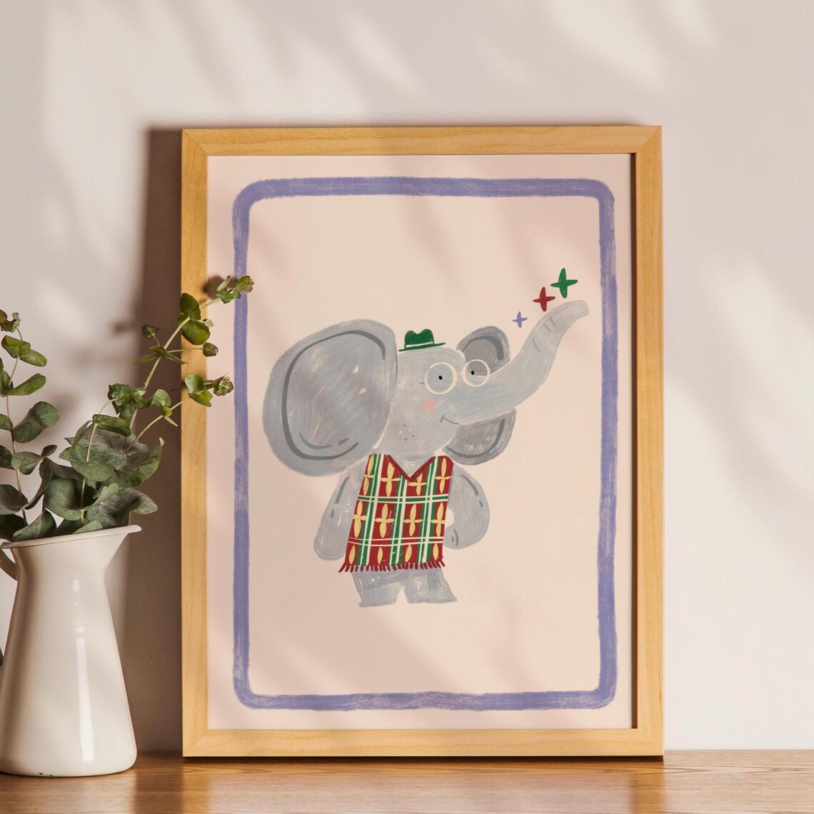 Elephant Nursery Decor, Modern Whimsical Art Print