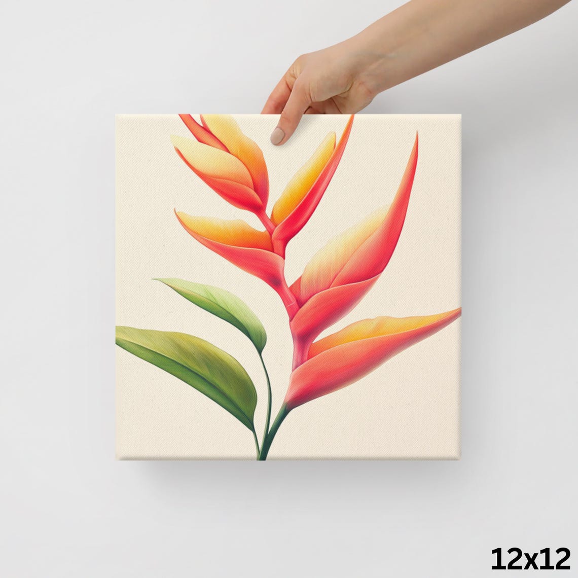 Red Orange Heliconia Lobster Claw Tropical Flower Print Poster - Image 2