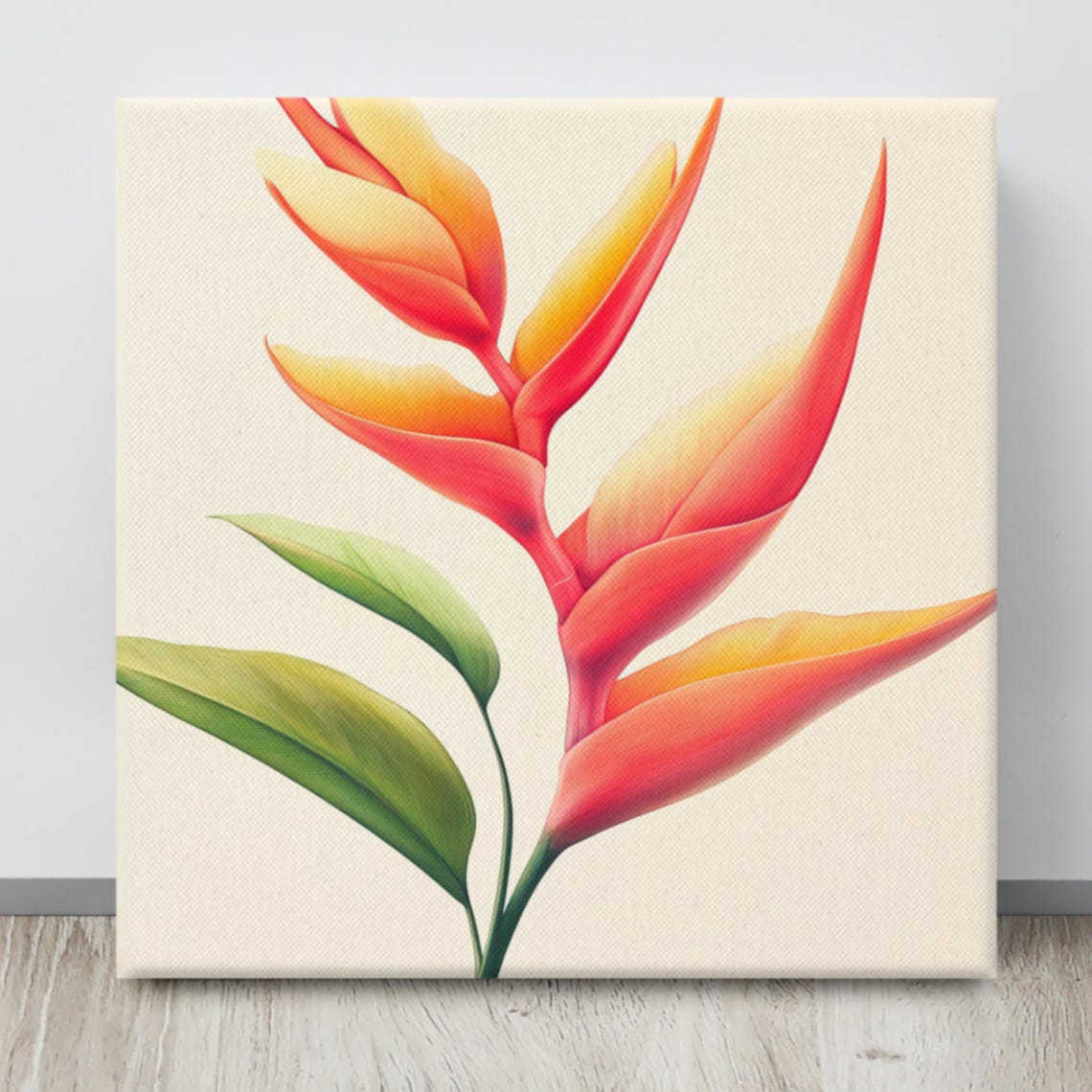 Red Orange Heliconia Lobster Claw Tropical Flower Print Poster - Image 4