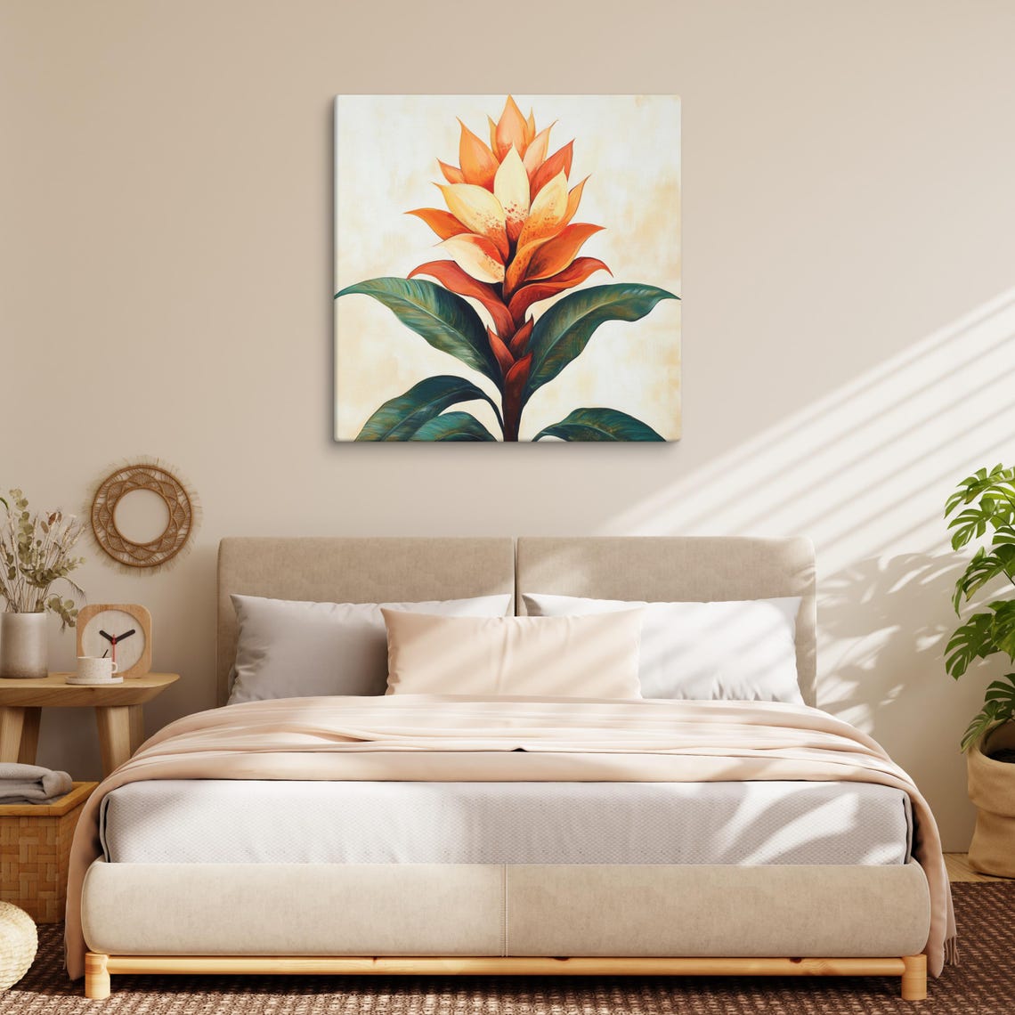 Orange Guzmania Bromeliad Bloom Tropical Flower Botanical Art Poster - Image 2