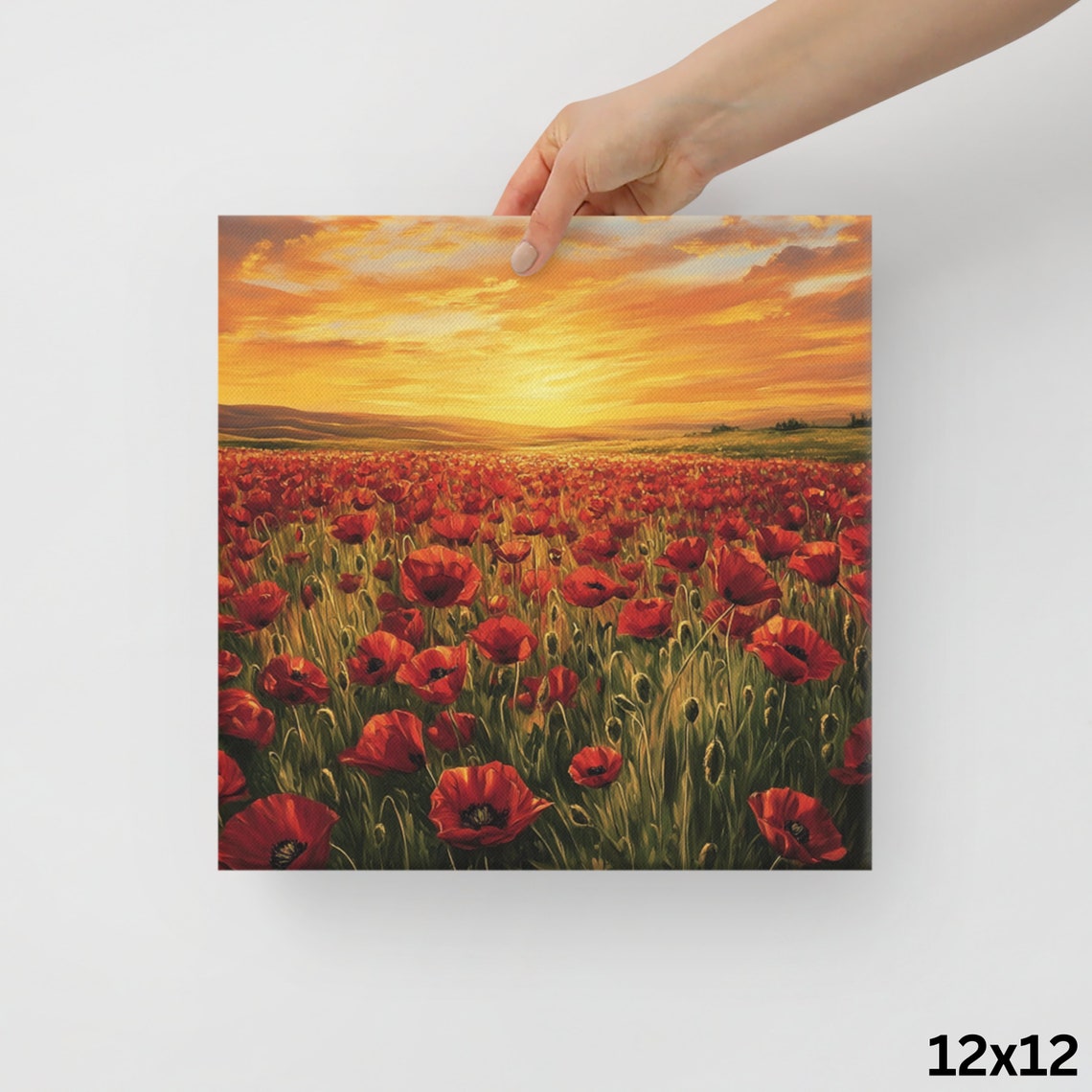 Red Poppy Field Print Large Painting Print Flower Wall Art Nature Art Poppy Art Poppy Painting Print Large Red Wall Art - Image 2
