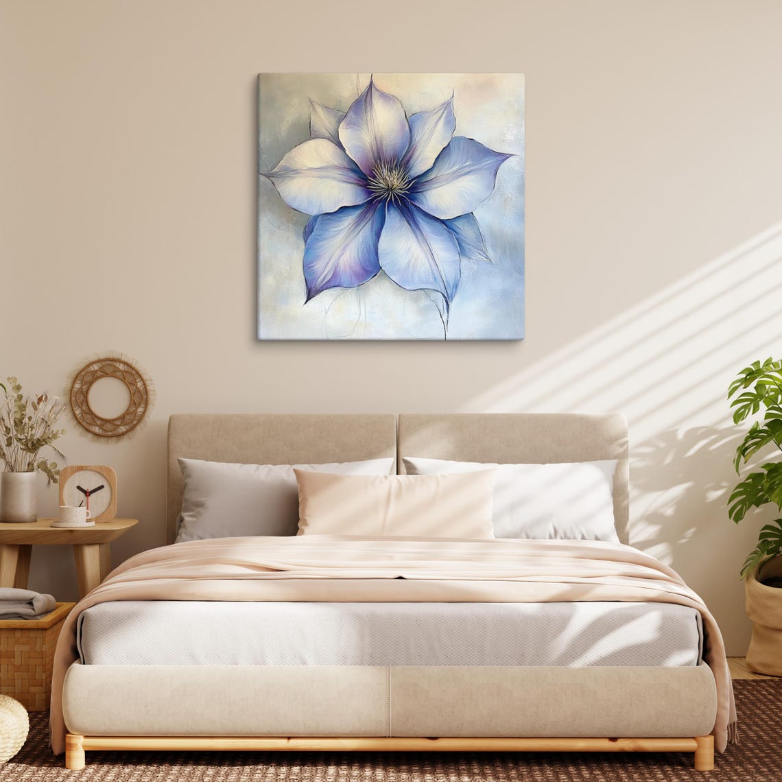Periwinkle Blue Clematis Bloom Delicate Botanical Floral Poster - Image 3