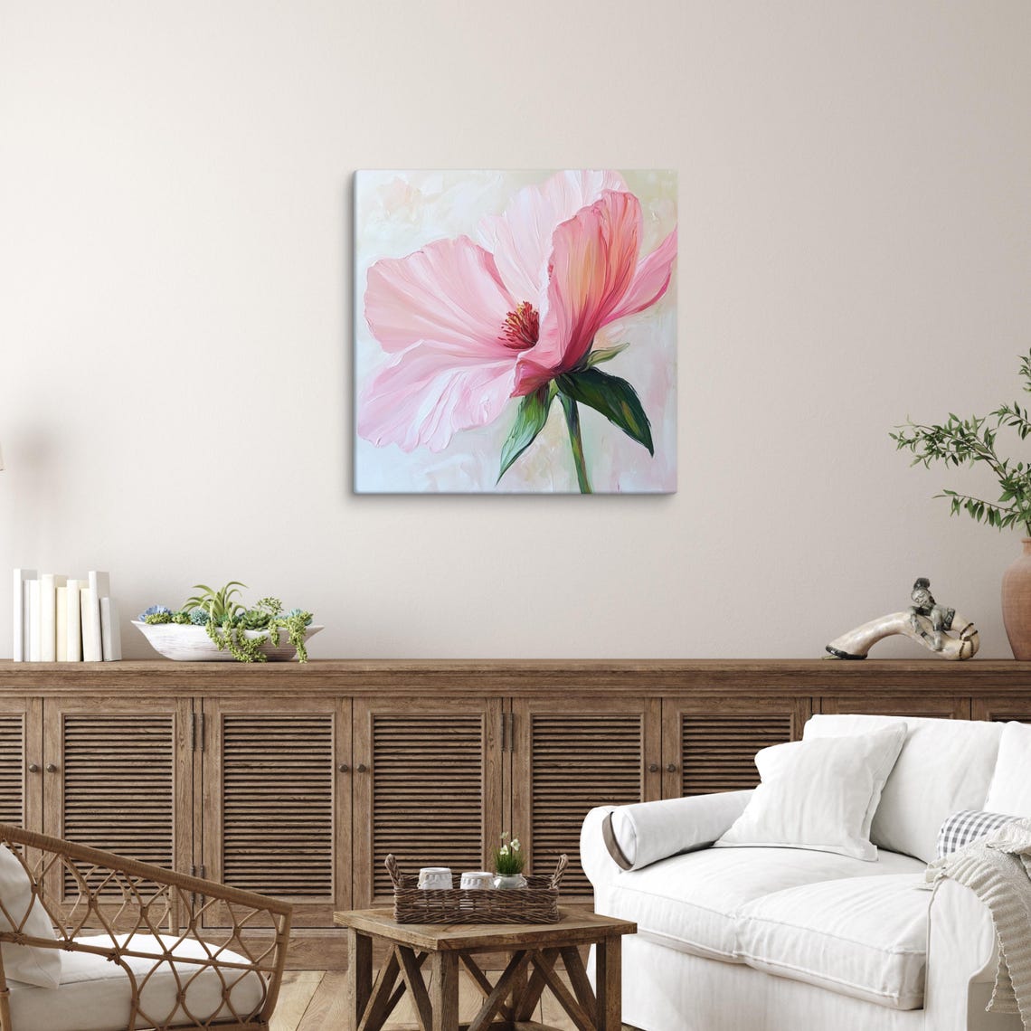 Pink Flower Wall Art Flower Painting Print Pink Flower Art Nature Wall Art Flower Wall Art Living Room Art - Image 5