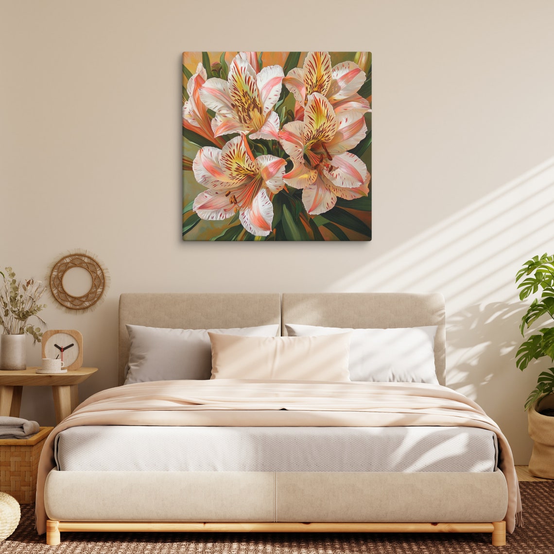 Alstroemeria Peruvian Lily Speckled Petals Close Up Botanical Poster - Image 2