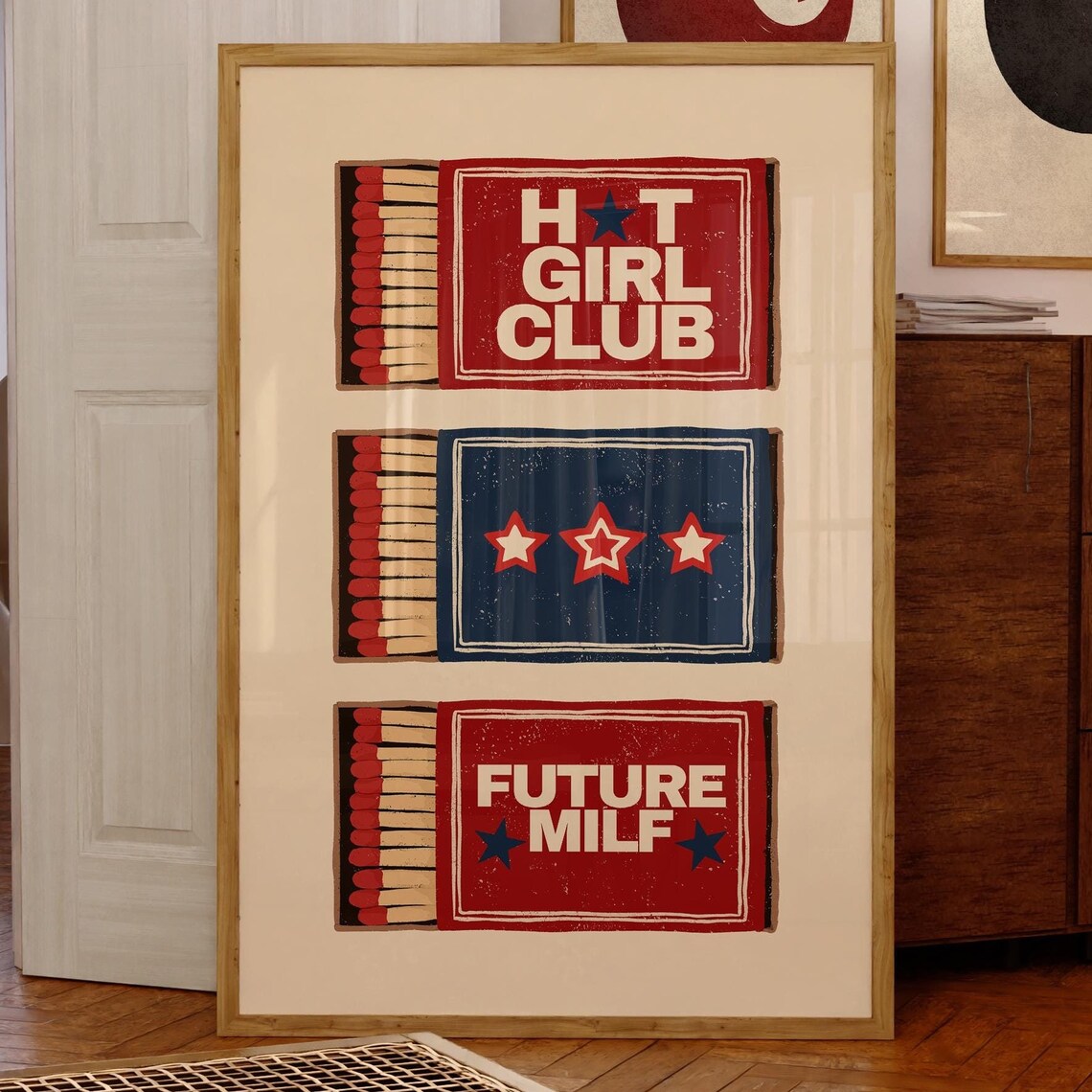 Retro Matchbox Hot Girl Club Future Milf Americana Dorm Room Poster
