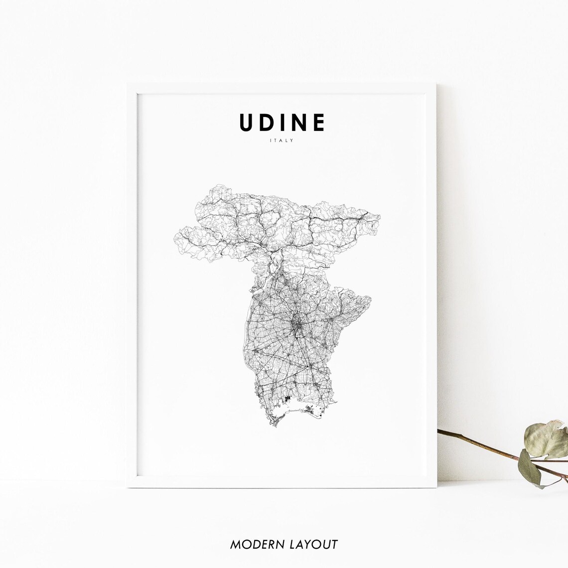 Udine Italy Map Art Print, Friuli-Venezia Giulia