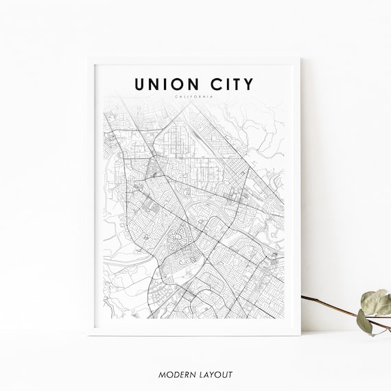Union City California City Street Map Minimalist Line Art Poster