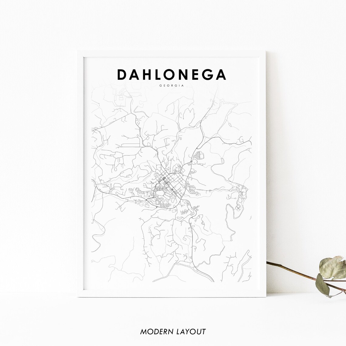 Dahlonega GA Map Print, Georgia USA Travel Poster