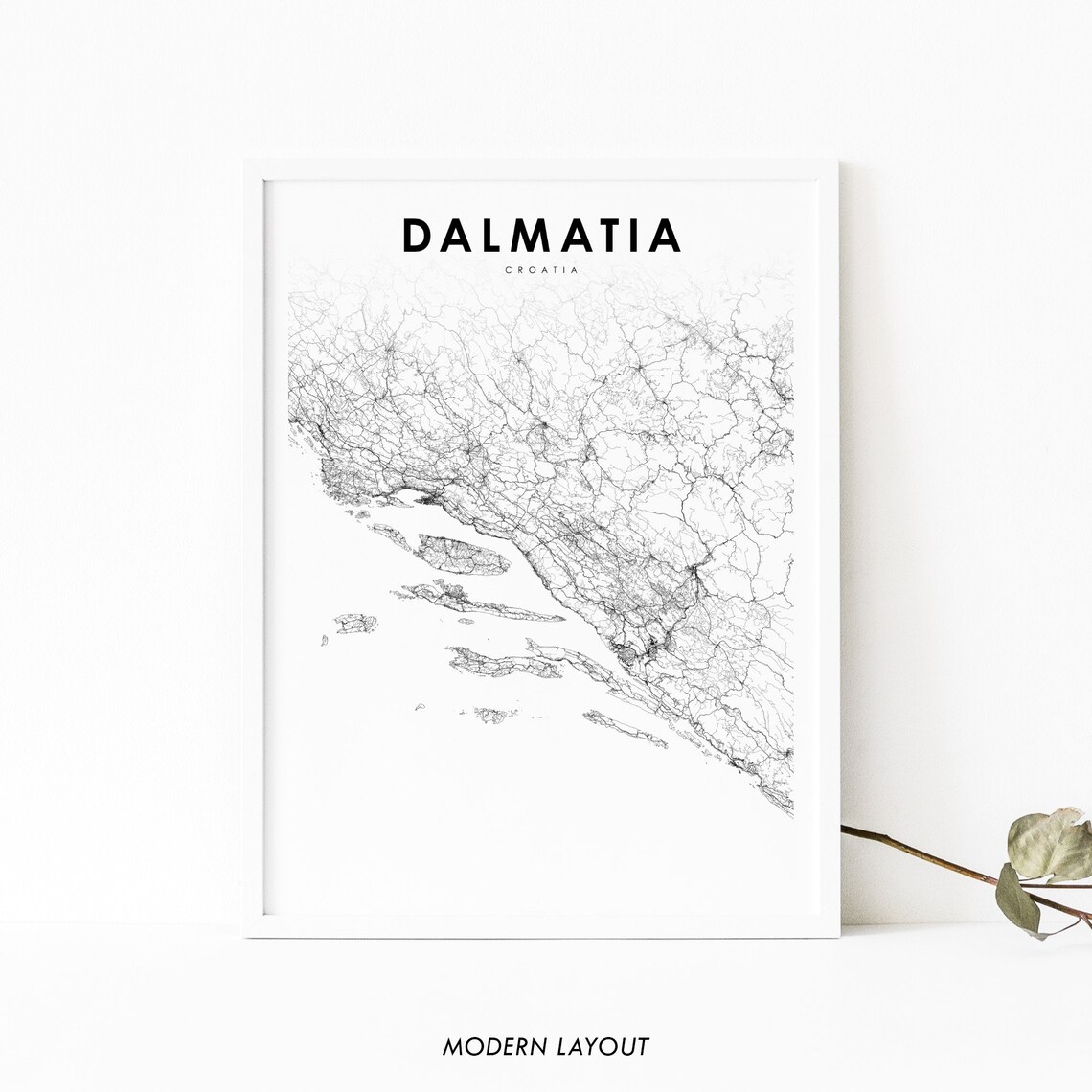 Dalmatia Croatia Map Print, Nursery Room Wall Art