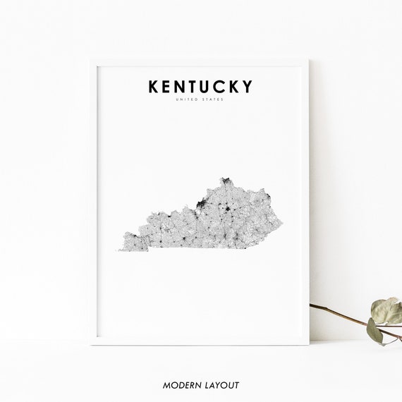 Kentucky Map Poster, Nursery and Office Decor