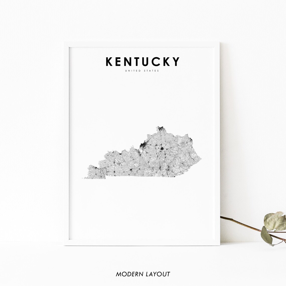 Kentucky Map Poster, Nursery and Office Decor