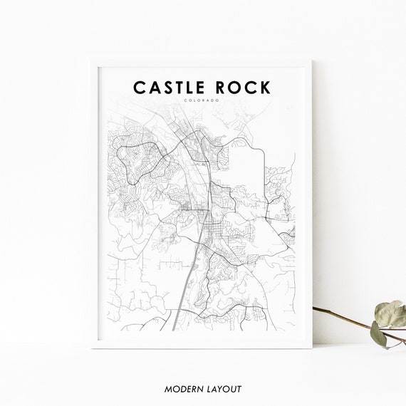 Castle Rock CO Map Print, Colorado Nursery Decor