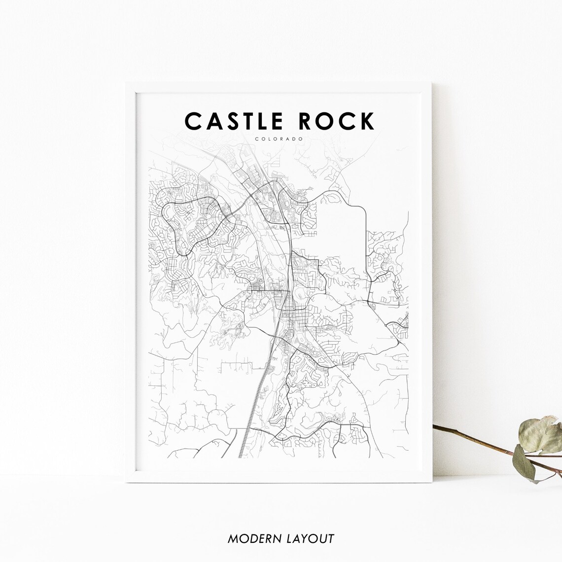 Castle Rock CO Map Print, Colorado Nursery Decor