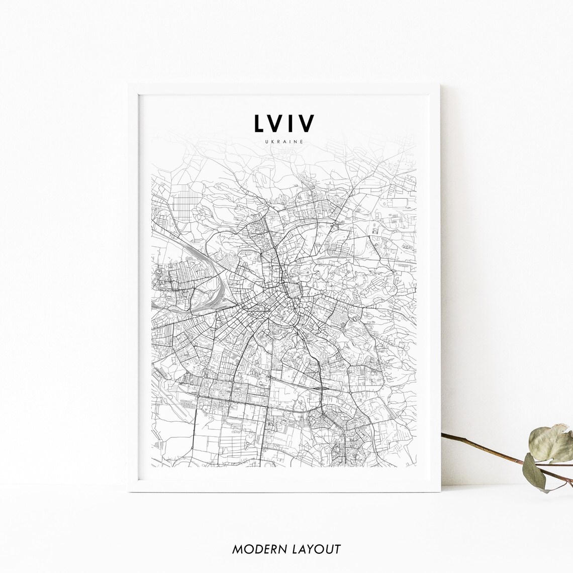 Lviv Ukraine Map Poster, Nursery Room Decor