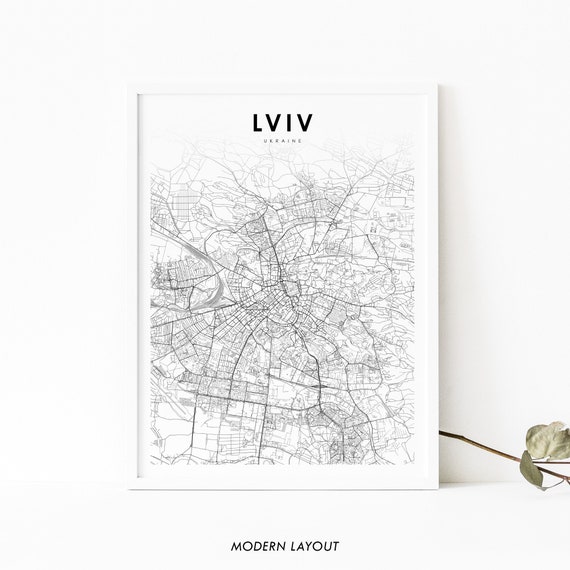 Lviv Ukraine Map Poster, Nursery Room Decor