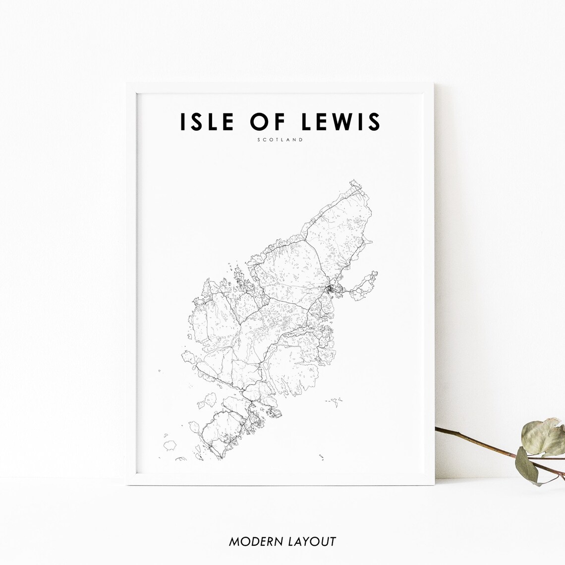 Isle Of Lewis Scotland Map Poster, Nursery Room Decor