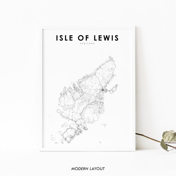 Isle Of Lewis Scotland Map Poster, Nursery Room Decor