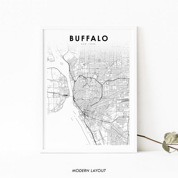 Buffalo NY Map Print, New York Nursery Art Poster