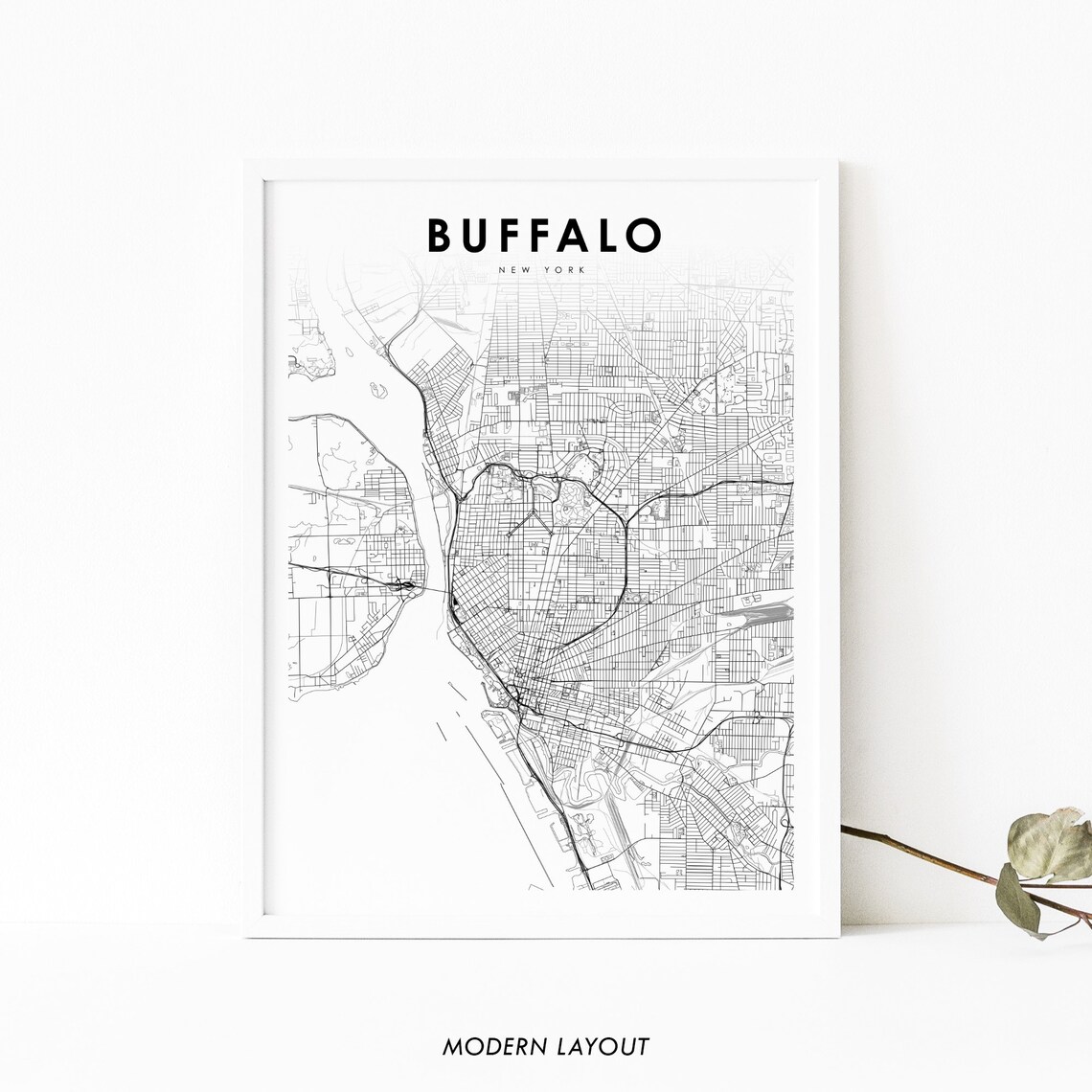 Buffalo NY Map Print, New York Nursery Art Poster