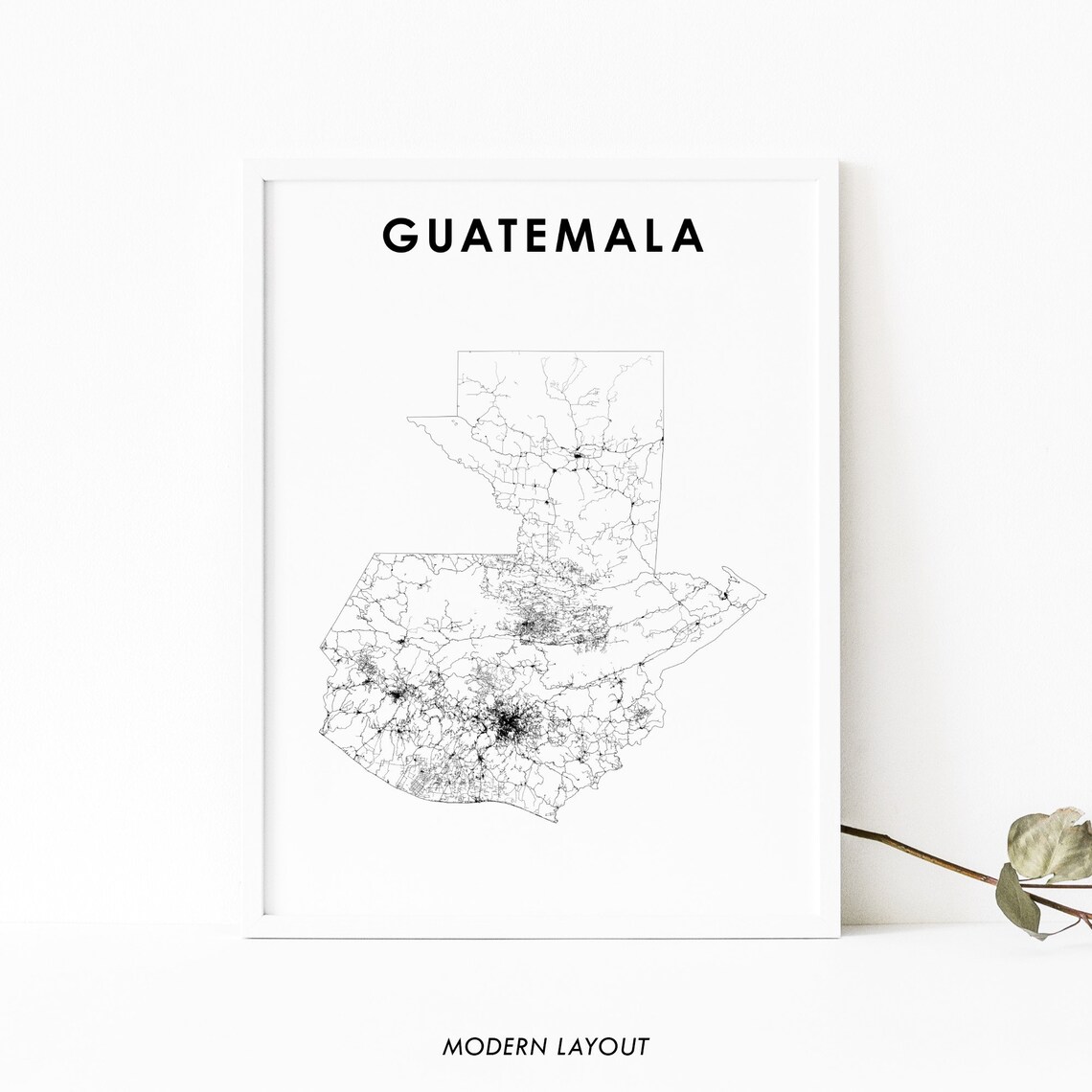 Guatemala Map Print Poster, Nursery Room Decor