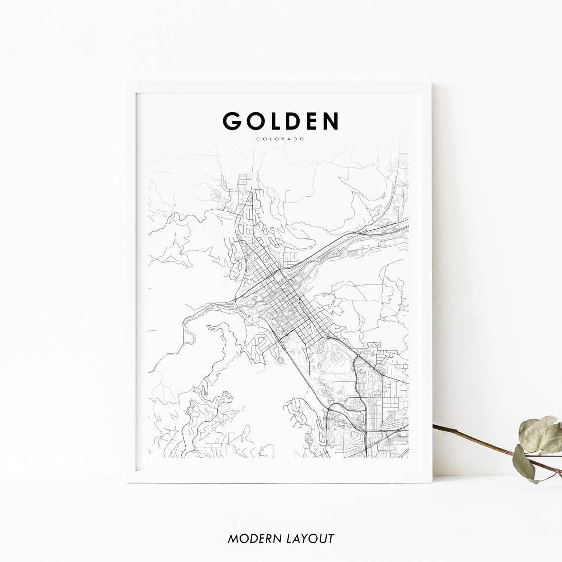 Golden Co Map Print Colorado, Nursery Room Poster