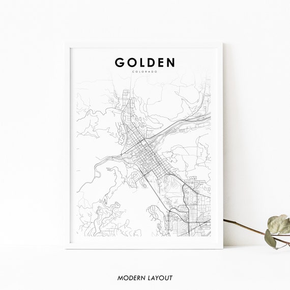 Golden Co Map Print Colorado, Nursery Room Poster