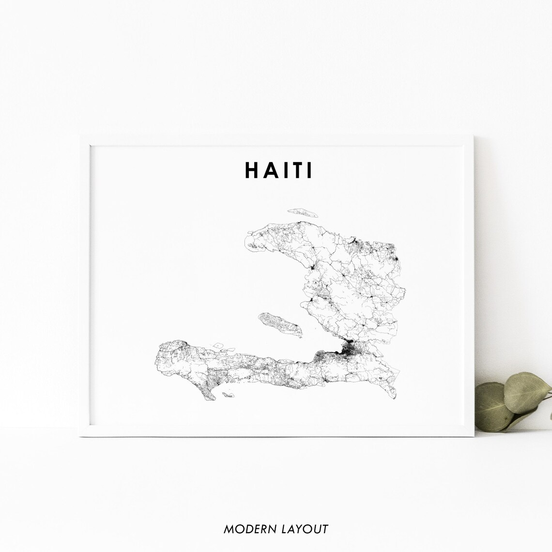 Haiti Map Print, Caribbean Nursery Room Poster