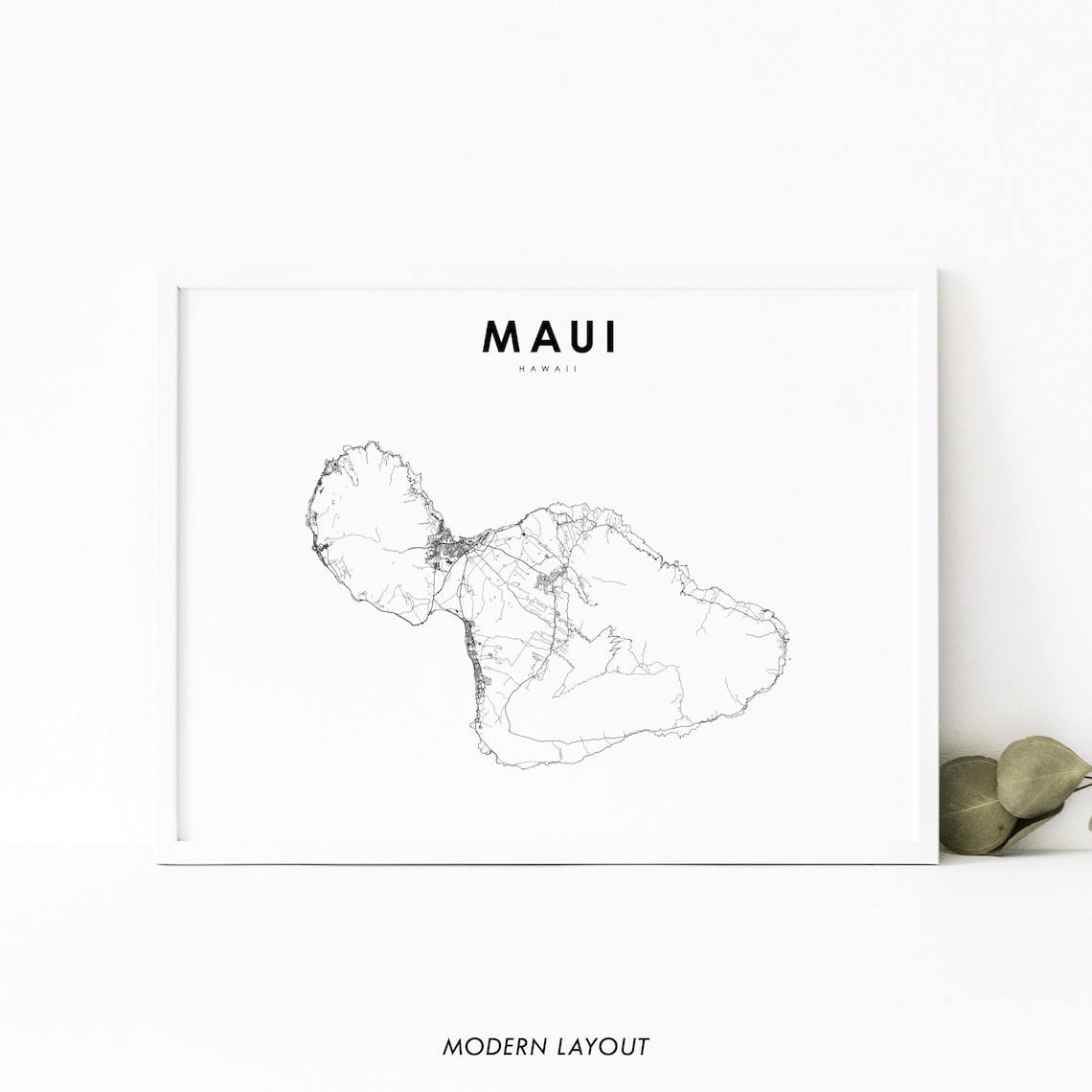 Maui Hi Map Art Print, Hawaii Nursery Decor