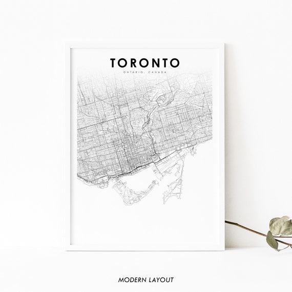 Toronto Ontario Map Print, Canada City Poster
