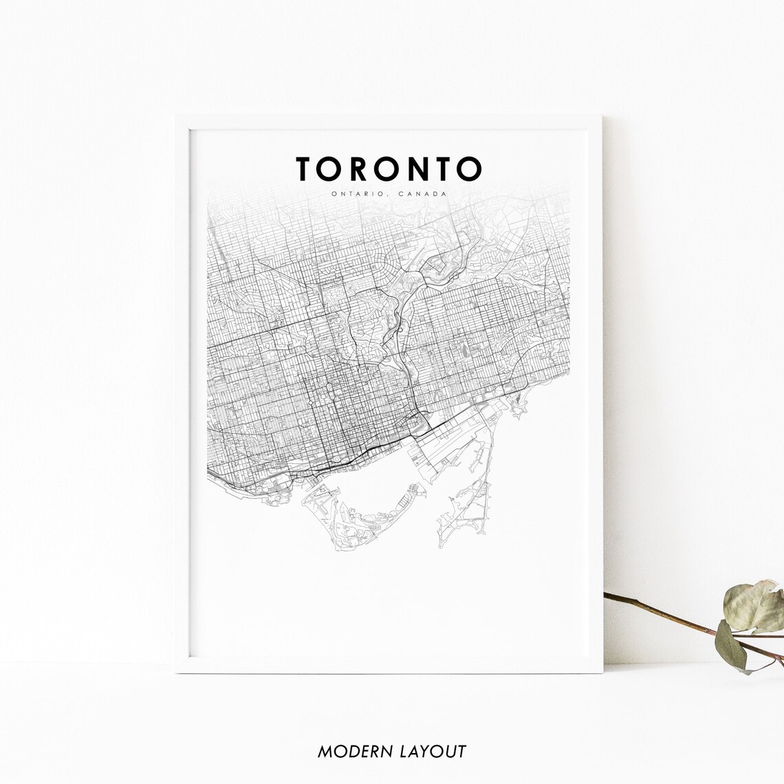 Toronto Ontario Map Print, Canada City Poster