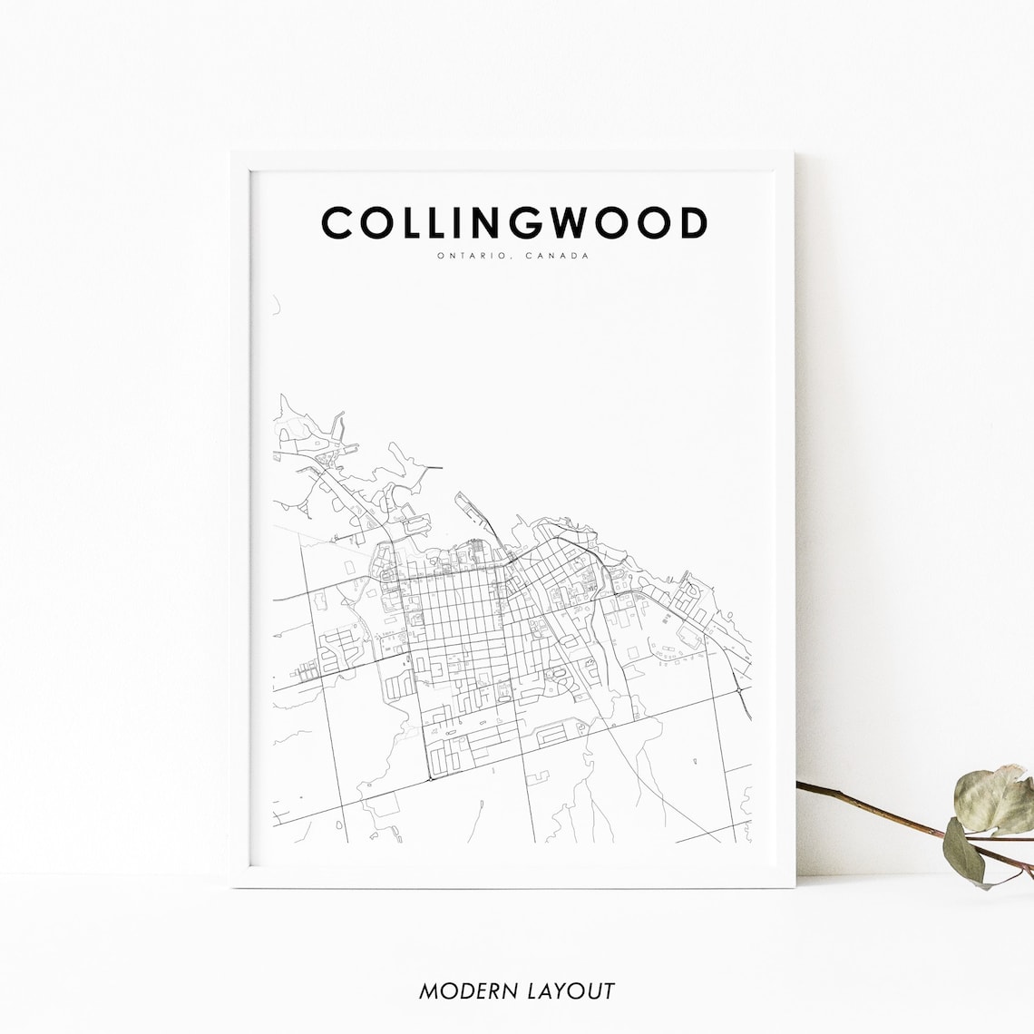 Collingwood Ontario Map Print, Canada Nursery Decor
