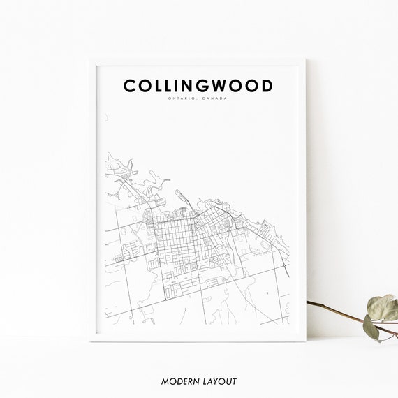 Collingwood Ontario Map Print, Canada Nursery Decor