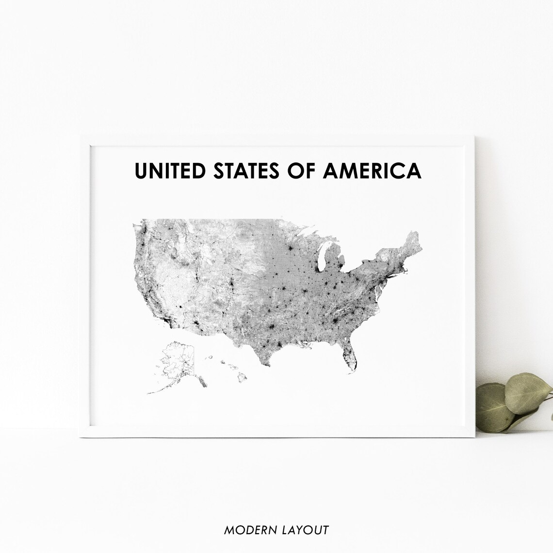 United States of America Country Roads Map Modern Layout Poster