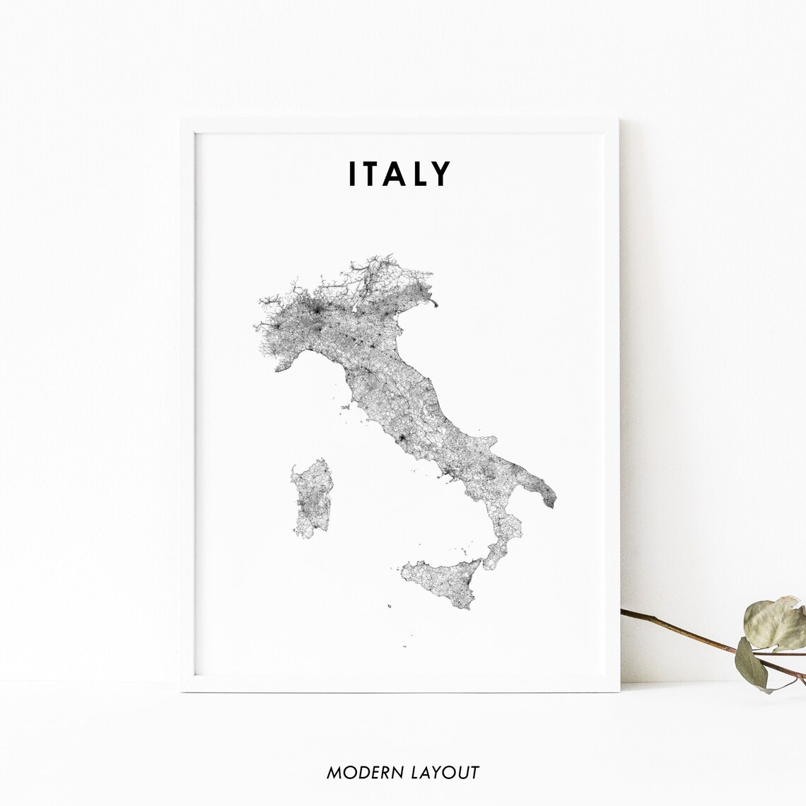 Italy Map Travel Poster, Nursery Room Decor