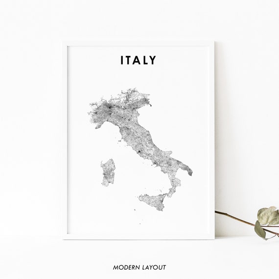 Italy Map Travel Poster, Nursery Room Decor