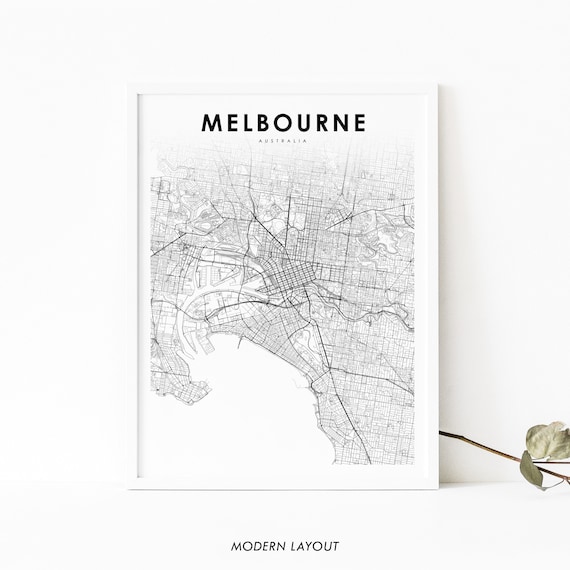 Melbourne Australia Map Print Victoria Vic Art Poster City Street Road Nursery Room Wall Office Decor