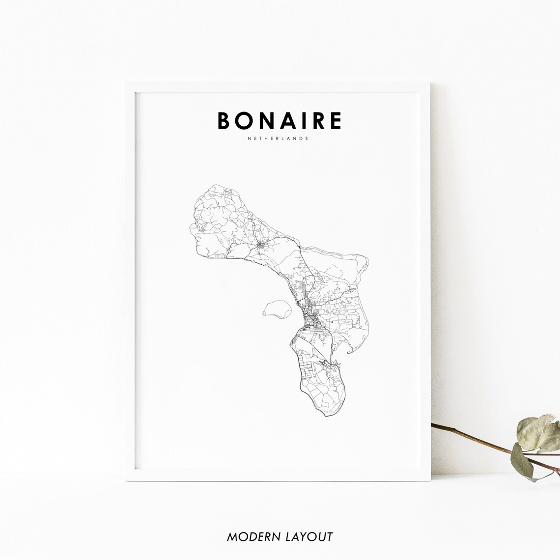 Bonaire Map Print, Kralendijk Nursery Wall Art
