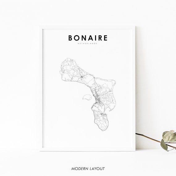 Bonaire Map Print, Kralendijk Nursery Wall Art