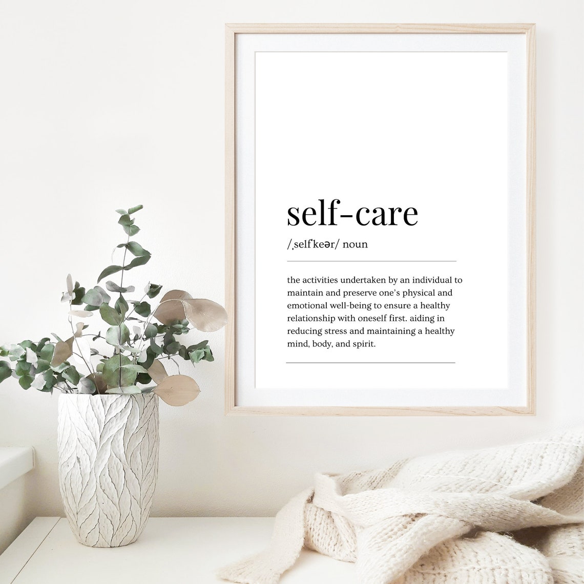 Self Care Definition Typography Minimalist Wellness Gift Poster - Image 5