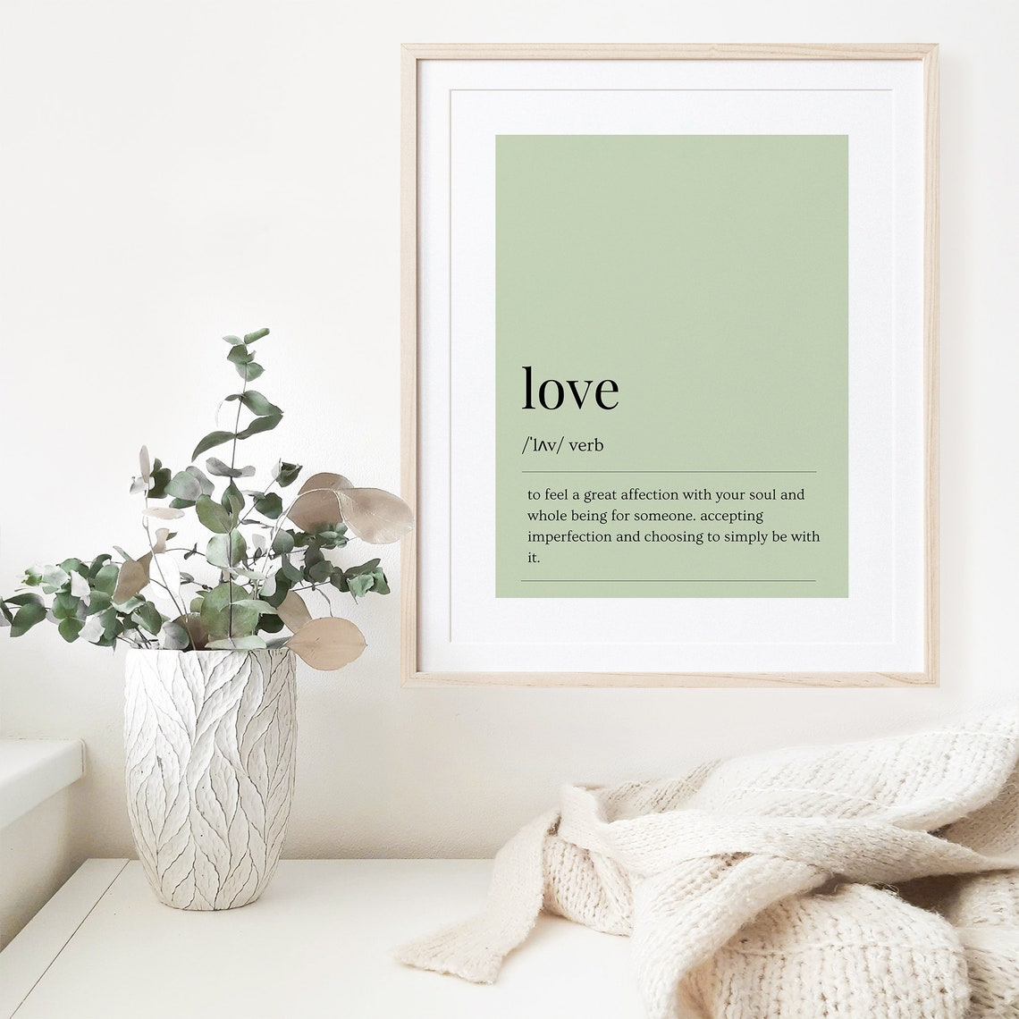 Love Dictionary Definition Sage Green Typography Poster Gift - Image 5