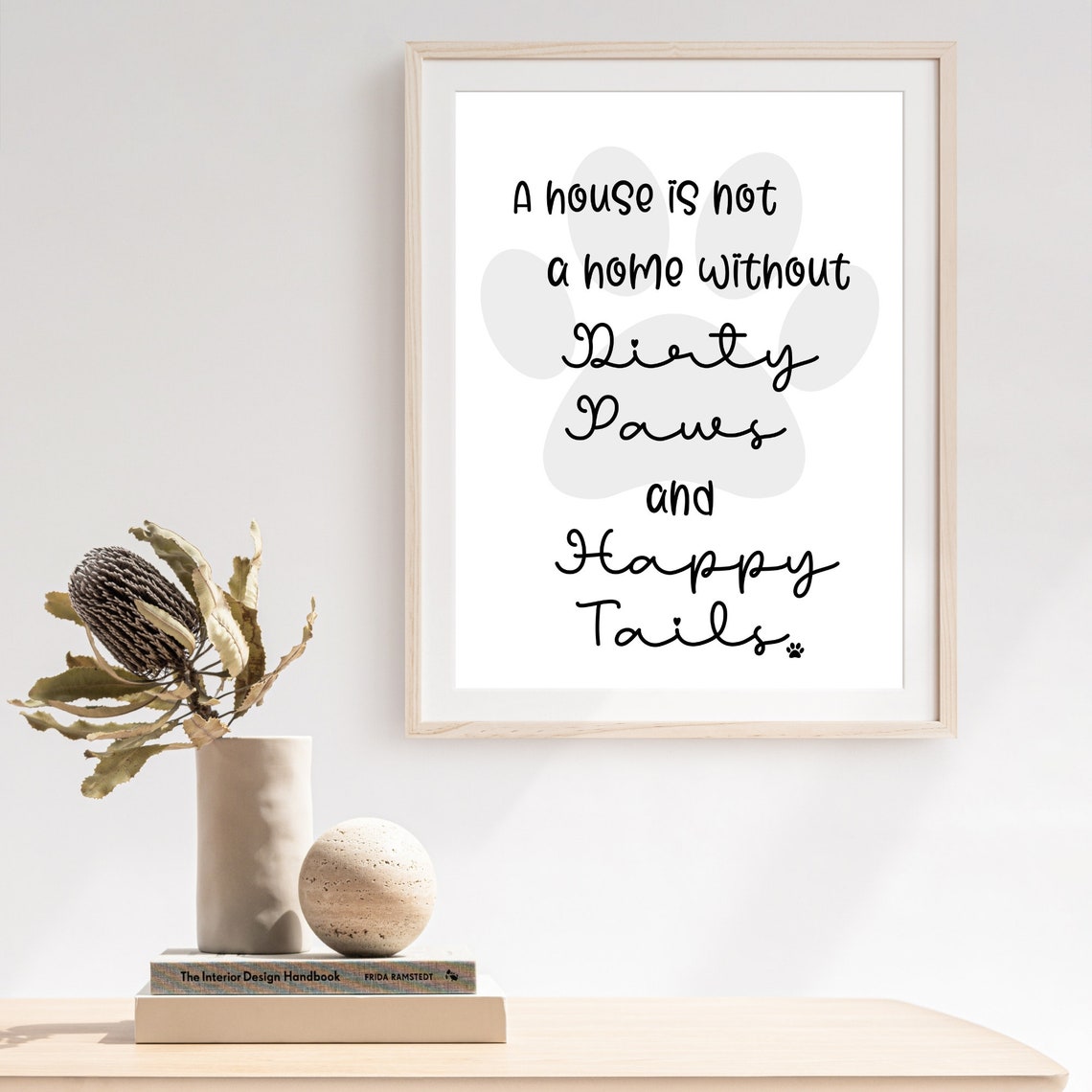 Dirty Paws Happy Tails Dog Quote Paw Art Fun Decor Wall Poster - Image 4