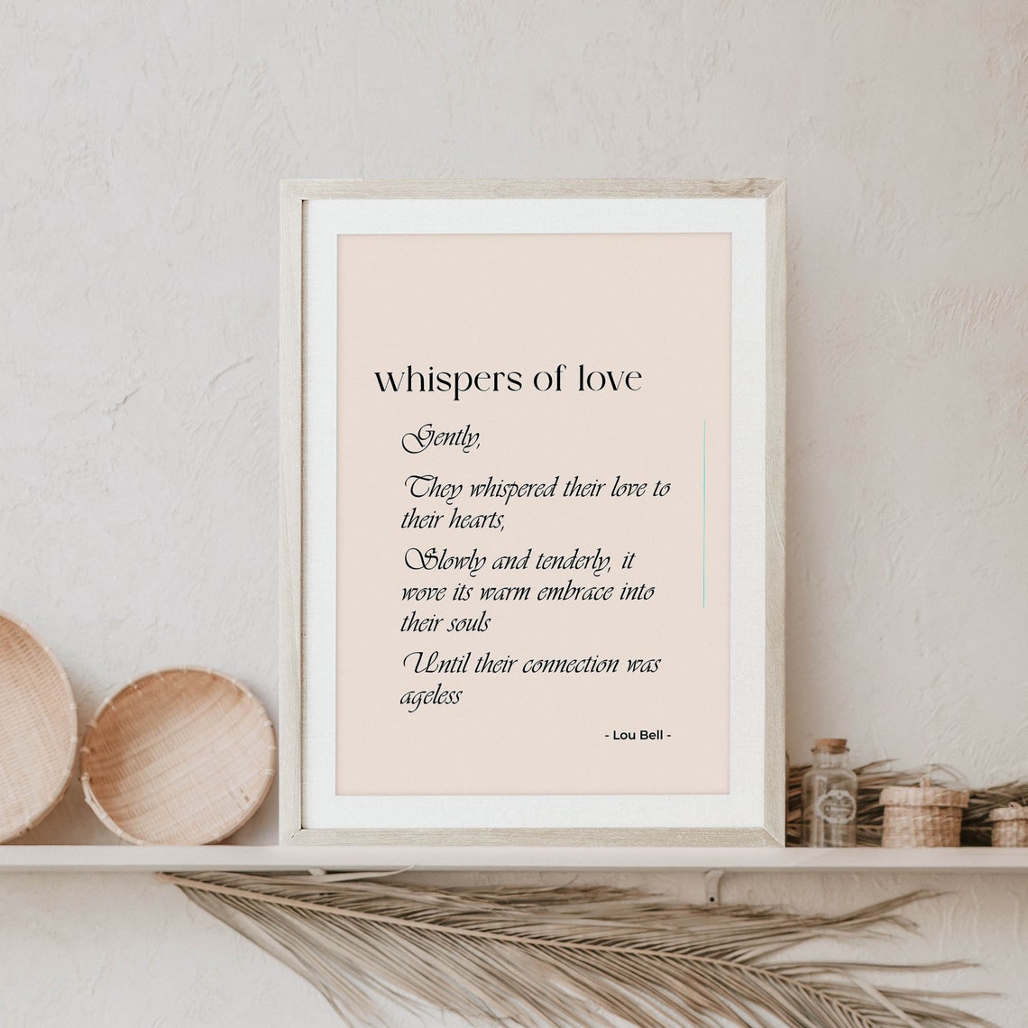 Whispers of Love Poem by Lou Bell Romantic Wedding Wall Poster - Image 5