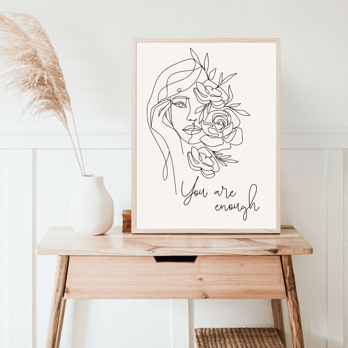 Female Inspiration Wall Art Inspirational Teens Art Motivational Posters Mental Health Gift You Are Enough Sign Self Love Almond Lia002 - Image 3